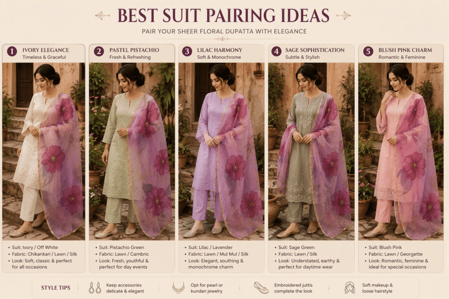 Noor-e-Gulzar Embellished Organza Dupatta