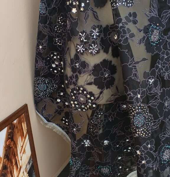 Dupattas online Noir Bloom Luxe Organza Dupatta