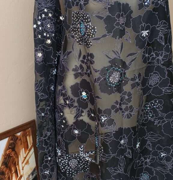Dupattas online Noir Bloom Luxe Organza Dupatta