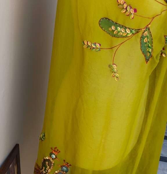 Mehndi Blossom Embellished Dupatta