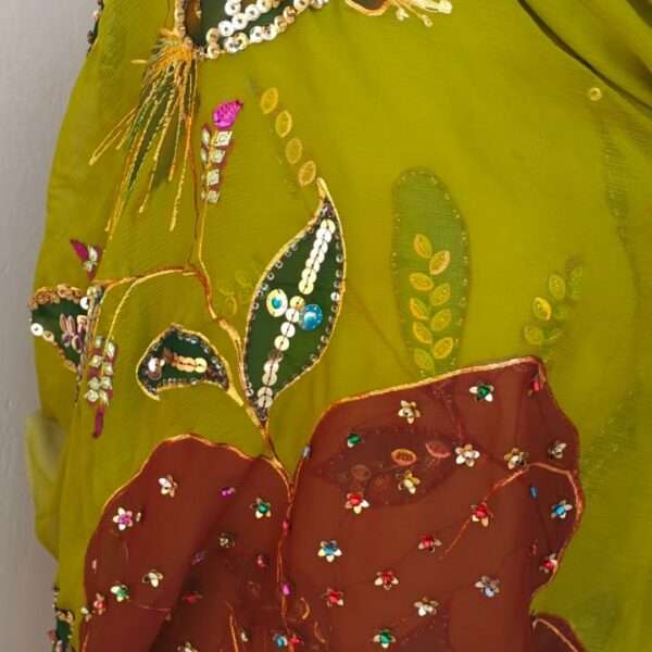Mehndi Blossom Embellished Dupatta