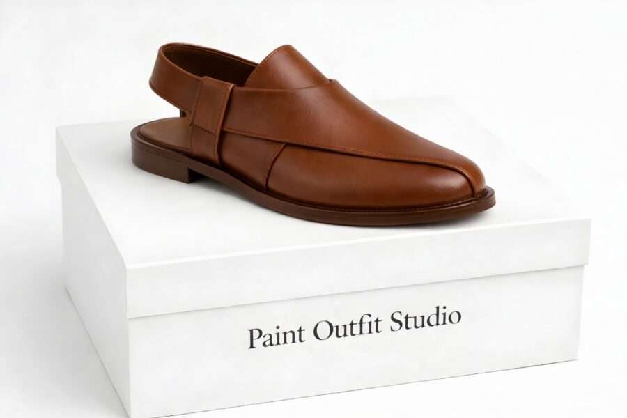 Brown Leather Peshawari Chappal